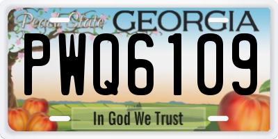 GA license plate PWQ6109