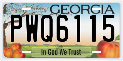 GA license plate PWQ6115