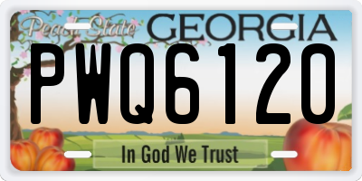 GA license plate PWQ6120