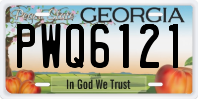 GA license plate PWQ6121