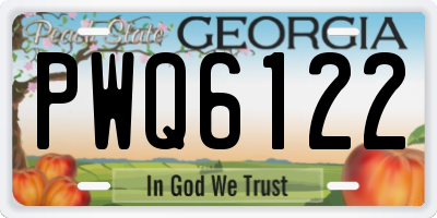 GA license plate PWQ6122