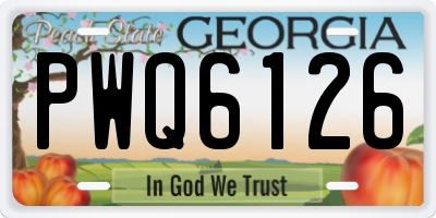 GA license plate PWQ6126