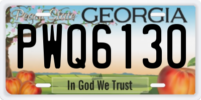 GA license plate PWQ6130