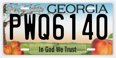 GA license plate PWQ6140