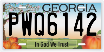 GA license plate PWQ6142