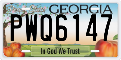 GA license plate PWQ6147