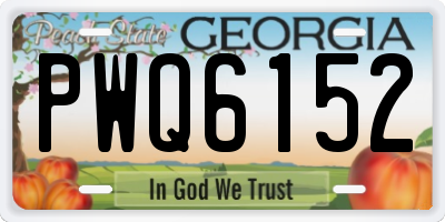 GA license plate PWQ6152