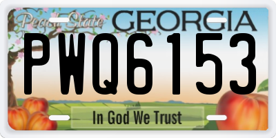 GA license plate PWQ6153