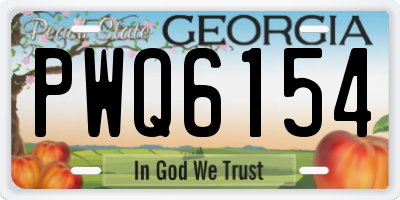 GA license plate PWQ6154