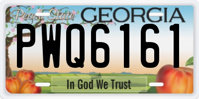 GA license plate PWQ6161