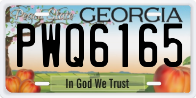 GA license plate PWQ6165