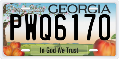 GA license plate PWQ6170