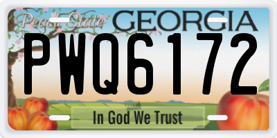 GA license plate PWQ6172