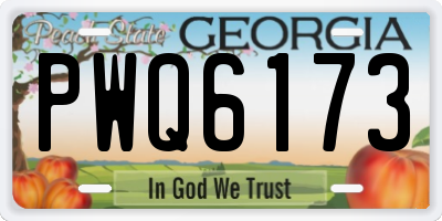 GA license plate PWQ6173
