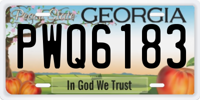 GA license plate PWQ6183