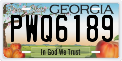 GA license plate PWQ6189