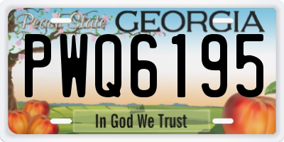GA license plate PWQ6195