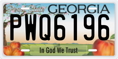 GA license plate PWQ6196