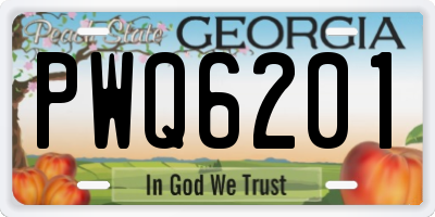 GA license plate PWQ6201