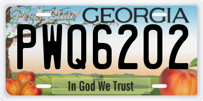 GA license plate PWQ6202