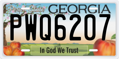 GA license plate PWQ6207