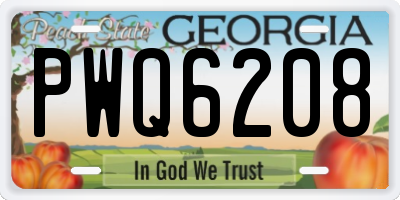 GA license plate PWQ6208