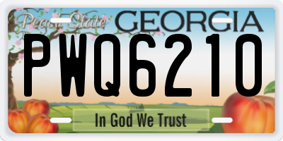 GA license plate PWQ6210