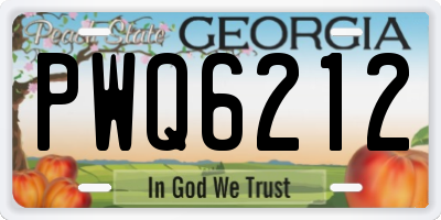 GA license plate PWQ6212