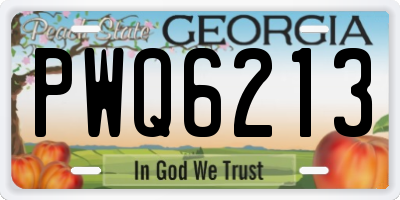 GA license plate PWQ6213