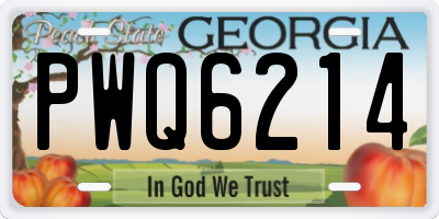 GA license plate PWQ6214