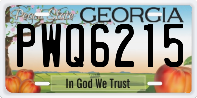 GA license plate PWQ6215