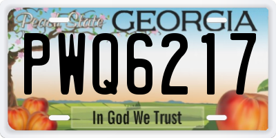 GA license plate PWQ6217