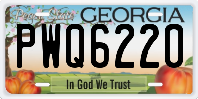 GA license plate PWQ6220