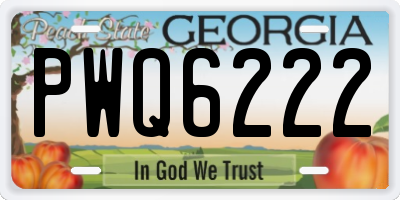 GA license plate PWQ6222