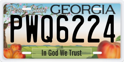 GA license plate PWQ6224