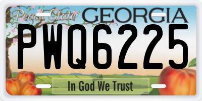 GA license plate PWQ6225