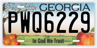 GA license plate PWQ6229