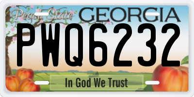 GA license plate PWQ6232