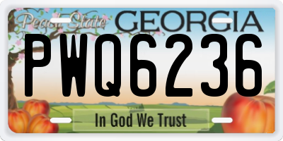 GA license plate PWQ6236