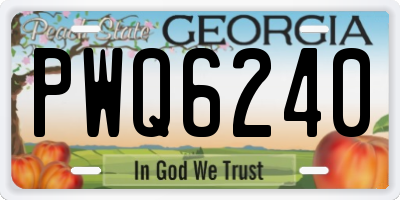 GA license plate PWQ6240