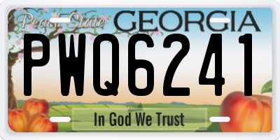 GA license plate PWQ6241