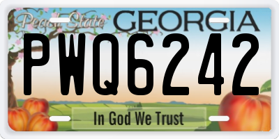 GA license plate PWQ6242