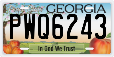 GA license plate PWQ6243