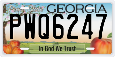 GA license plate PWQ6247