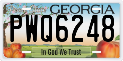 GA license plate PWQ6248