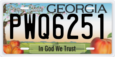 GA license plate PWQ6251