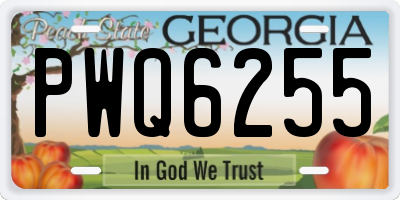 GA license plate PWQ6255
