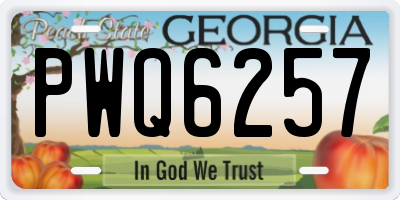GA license plate PWQ6257