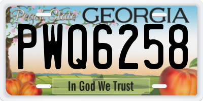 GA license plate PWQ6258