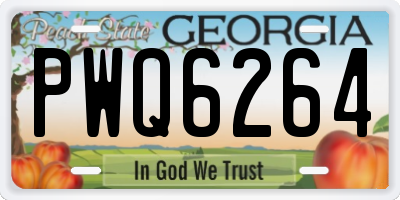 GA license plate PWQ6264